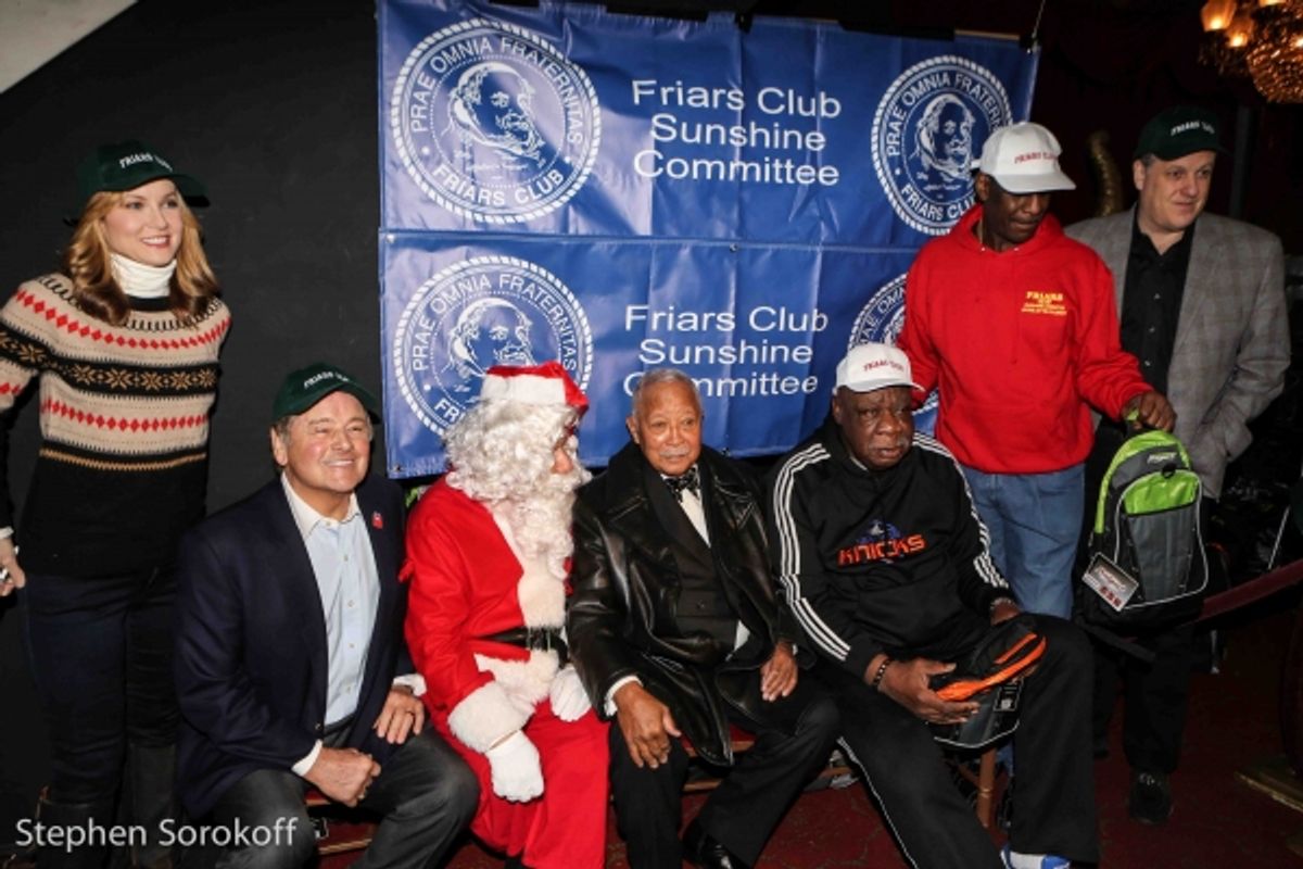 Jodi Applegate, Rod Gilbert, Santa, David Dinkins, Cal Ramsey, Michael Spinks, Michael Kay at 