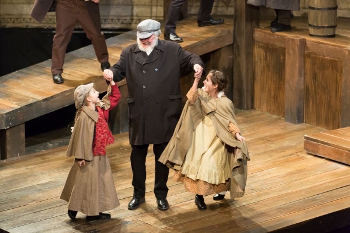 Sage Harper (Mary Claire Daugherty), Jim Sherman (Gustav Stossel), and Jaclyn Dougherty (ensemble) at 