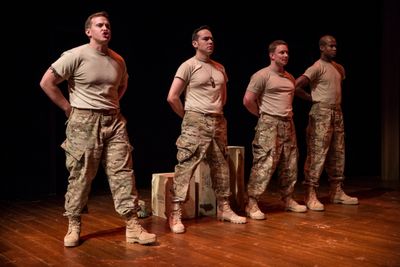 Nick Horst (Evans), Carlo Lorenzo Garcia (Perrera), Steve Wojtas (Sarge) and  Sean Pa Photo