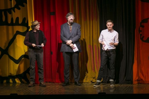 Mark Rylance, Stephen Fry and Samuel Barnett Photo