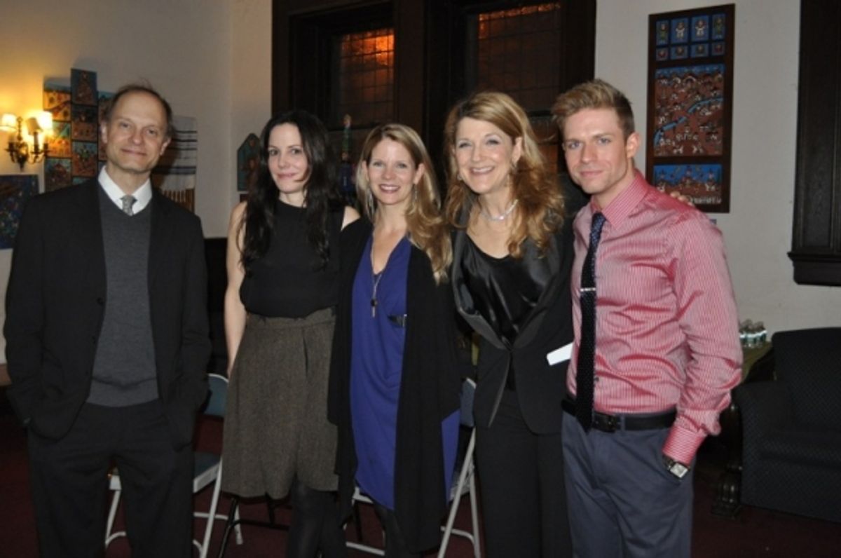 David Hyde Pierce, Mary Louise Parker, Kelli O''Hara, Victoria Clark, and Huntrer Ryan Herdlicka at 