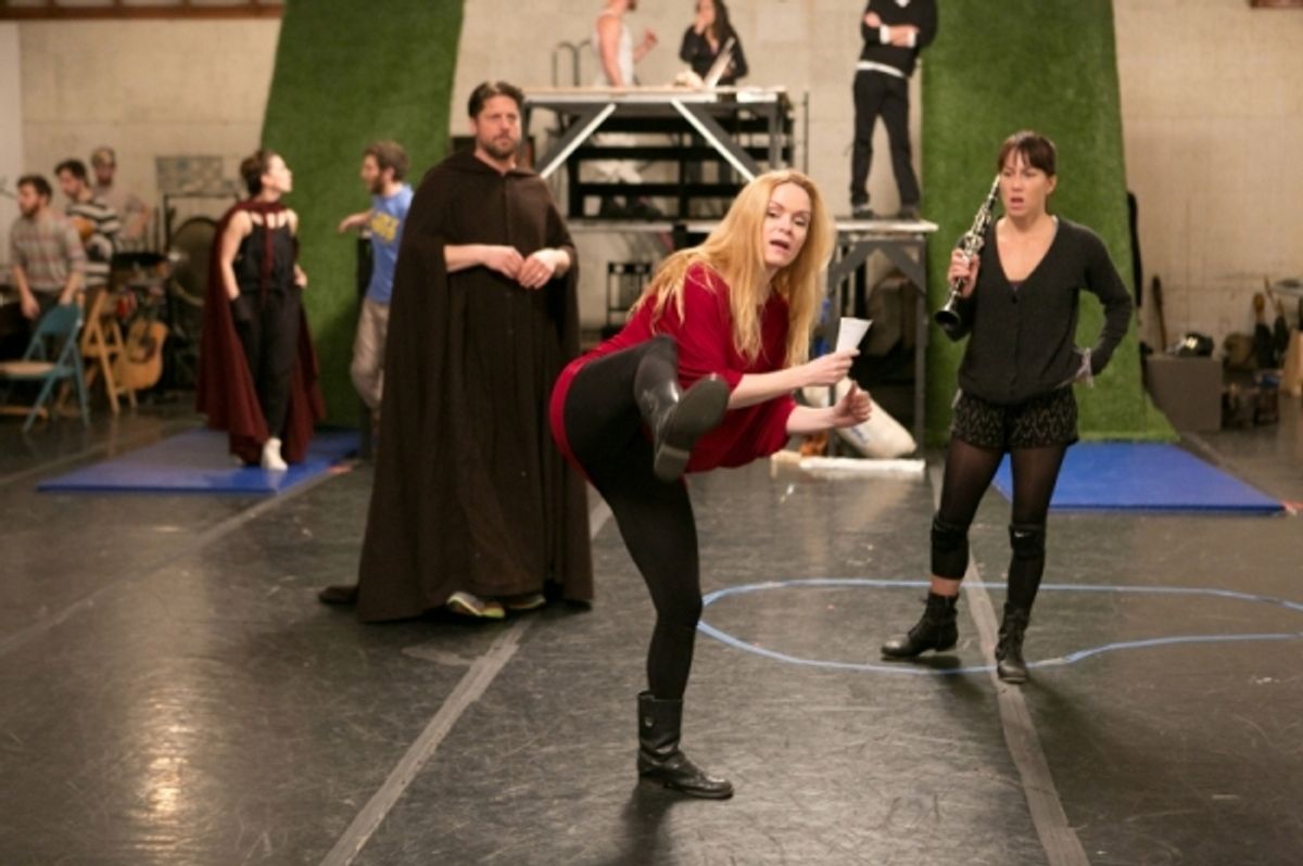 Associate Director Selma Bjornsdottr, Christopher Sieber, and Laura Sheehy at 