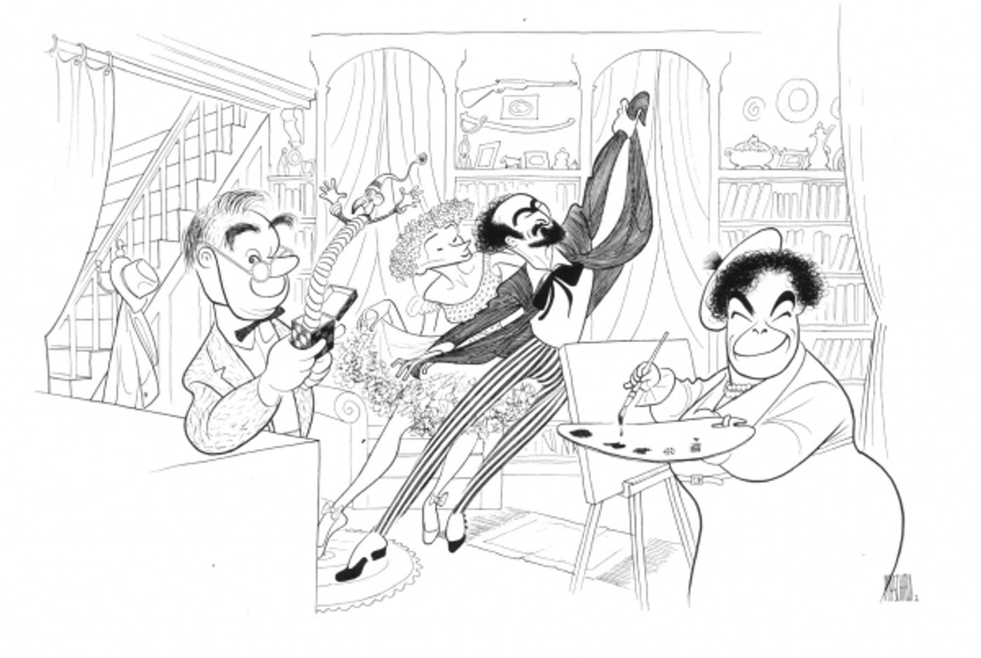 Photo Flash: Marlon Brando, Arthur Miller & More Immortalized by Hirschfeld; First Look at NYPL's THE LINE KING Exhibit!  Image