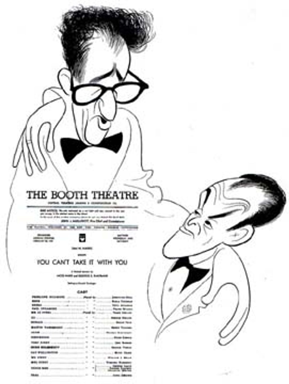 George Kaufman and Moss Hart with program for You CanÃ¢â‚¬â„¢t Take It With You, c. 1971 One of the Pulitzer Prize series commissioned and donated to the Billy Rose Theater Division by Harold Steinberg at 