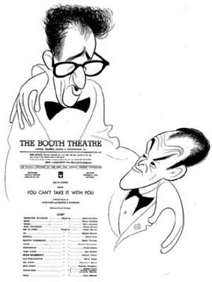 George Kaufman and Moss Hart with program for You CanÃ¢â‚¬â„¢t Take It With Photo