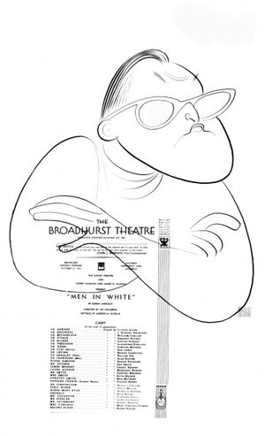 Sidney Kingsley with a program for Men in White, c. 1971 One of the Pulitzer Prize se Photo