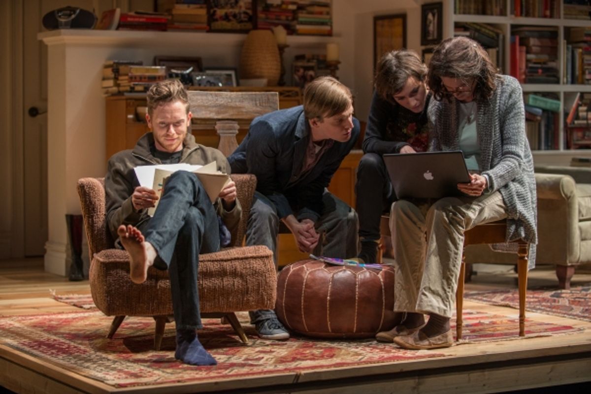 The family gathers in the living room, including Daniel (Steve Haggard), Billy (John McGinty), Ruth (Helen Sadler) and Beth (ensemble member Molly Regan)  at 