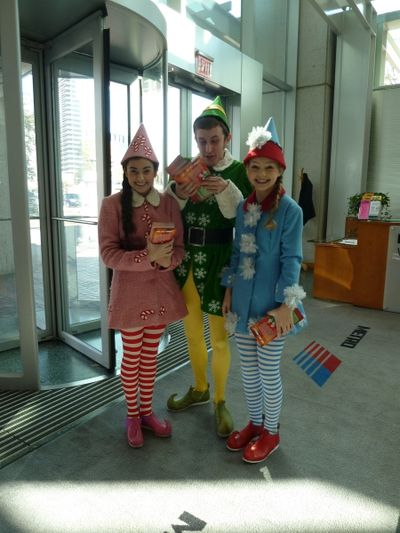 L to R: Alexa Margo as Peppermint Stix, Jason Broussard as Buddy & Savannah May as Sa Photo