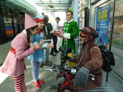 L to R: Alexa Margo as Peppermint Stix, Savannah May as Salty Snow & Jason Broussard  Photo