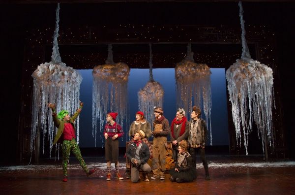 Caesar Samayoa as Mr. Toad, at left, with Cole Escola as Portly Otter, Becca Ayers as Photo