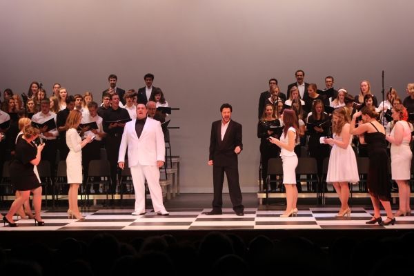 Scott D. Miller, Michael Marra & Cast of CHESS Photo