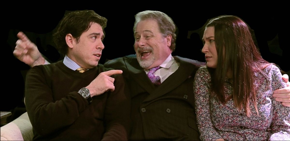 Frank (Scott Holmes) shares his philosophy of marriage with William (Scott McWhirter) and Mary (Michelle Drake Wilson) at 