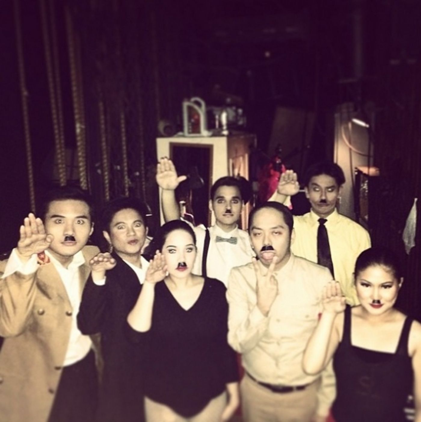 Photo Flash: Saturday Intermission Pics, Dec 14 - Men Alive Makes 'A Dwarf-us Line', BOOK OF MORMON's 'A Wreath of Franklin' and More!  Image