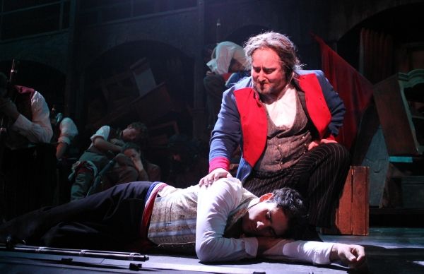 Mike Longo as Marius and John Anthony Lopez as Jean Valjean Photo