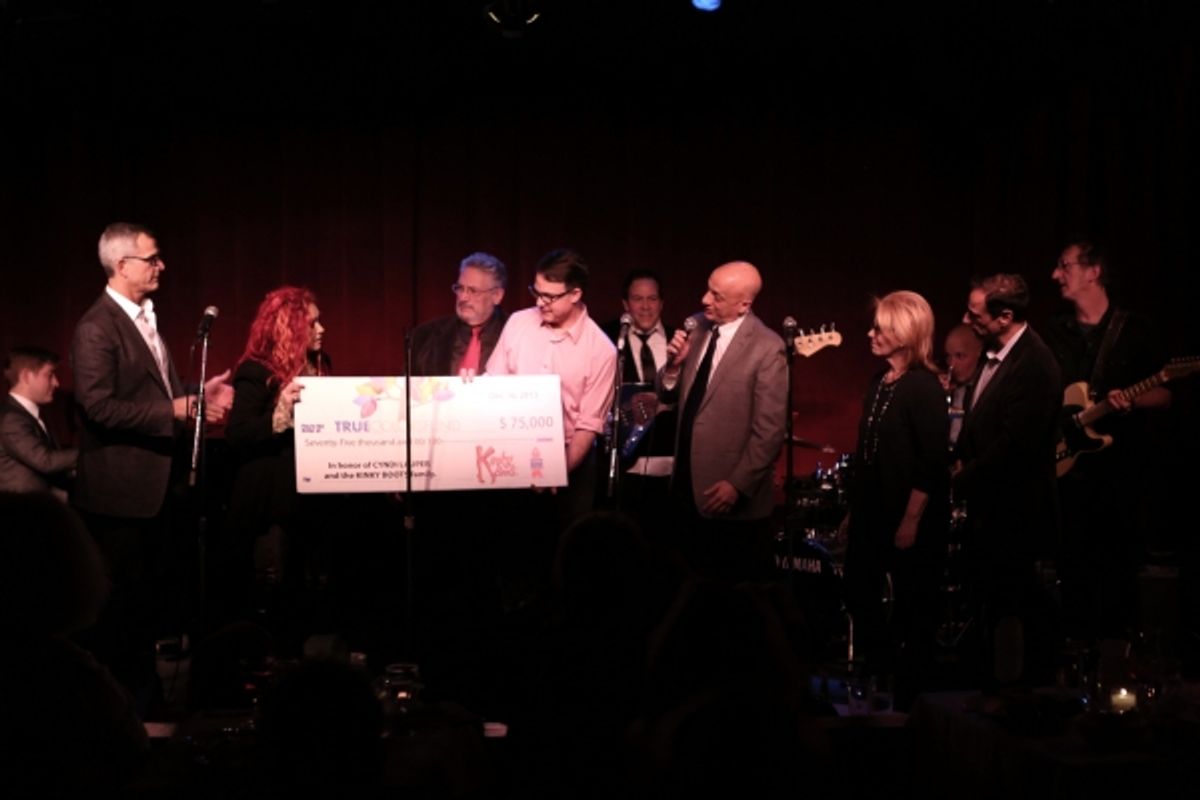 Jerry Mitchell, Cyndi Lauper, Harvey Fierstein, Tom Viola, Daryl Roth and Hal Luftig at 