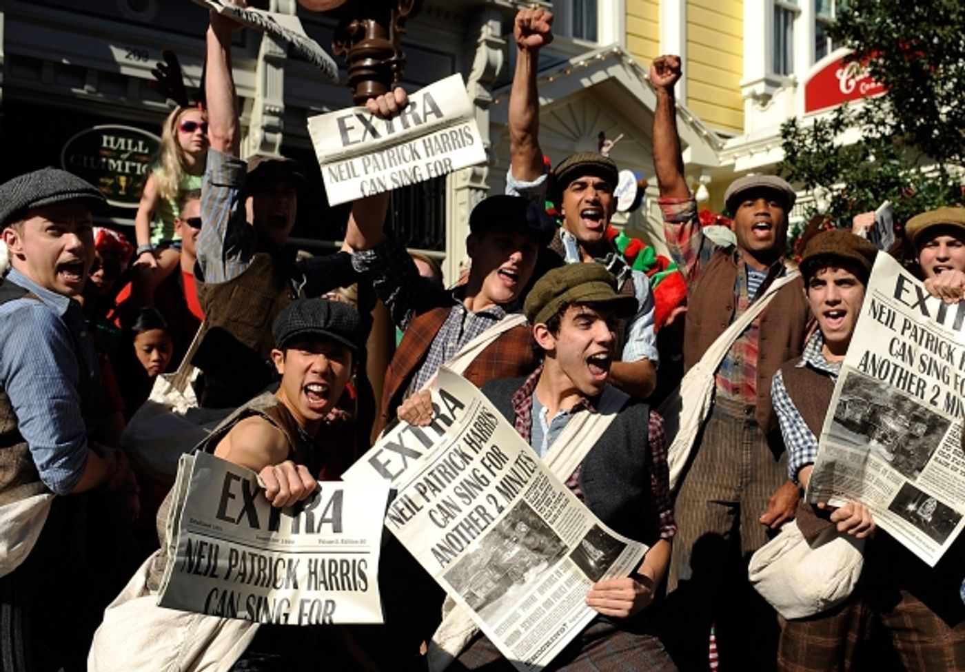 Photo Flash: Neil Patrick Harris Unites with NEWSIES Cast for Disney Parks Christmas Day Parade  Image