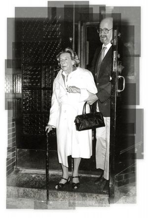 Lillian Hellman leaving Elaines's Restaurant in New York City. 1984 Photo