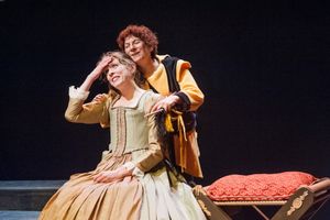 Anne Boleyn (Kathryn Myles) and Old Lady (Bobbie Steinbach) Photo