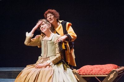 Anne Boleyn (Kathryn Myles) and Old Lady (Bobbie Steinbach) Photo