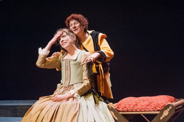 Anne Boleyn (Kathryn Myles) and Old Lady (Bobbie Steinbach) Photo