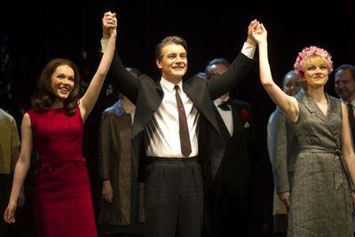 Charlotte Spencer (Christine Keeler), Alexander Hanson (Stephen Ward) and Charlotte B Photo