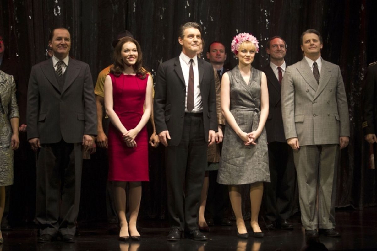 Daniel Flynn (John Profumo), Charlotte Spencer (Christine Keeler), Alexander Hanson (Stephen Ward), Charlotte Blackledge (Mandy Rice Davies) and Anthony Calf at 