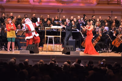 Steven Reineke, Ashley Brown and Santa Claus Photo