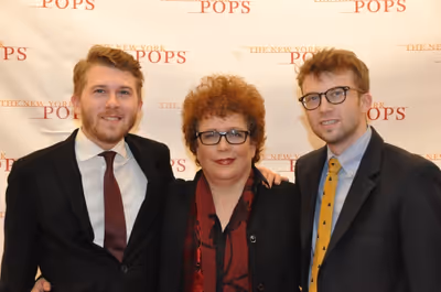 Judith Clurman and the sons of composer Stephen Paulus Photo