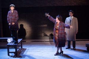 ''Everything’s Coming Up Roses'' in the musical “Gypsy.†From left: Louise (Maria Rizzo), Momma Rose (Sherri L. Edelen), and Herbie (Mitchell HeÃ'Âbert). @ BroadwayWorld ''Everything’s Coming Up Roses'' in the musical “Gyps Photo