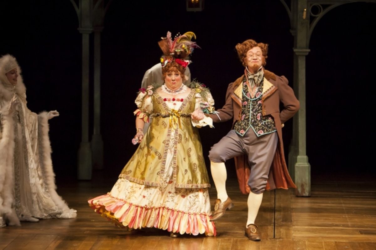 Leslie O&acirc;&euro;&trade;Carroll and Michael Fitzpatrick as Mrs. and Mr. Fezziwig at 