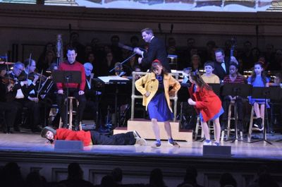 Steven Reineke, John Tartaglia and members of New York Theatre Ballet Photo