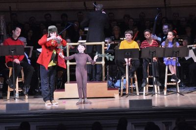 John Tartaglia, Steven Reineke and members of New York Theatre Ballet Photo
