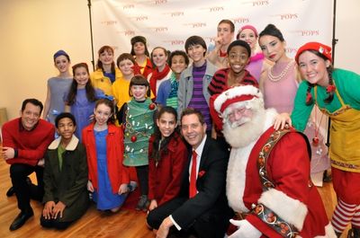 John Tartaglia and Steven Reineke with members of TADA! Youth Theater and New York Ba Photo