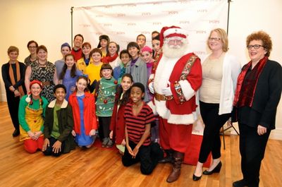 John Tartaglia, Judith Clurman and Steven Reineke with members of TADA! Youth Theater Photo