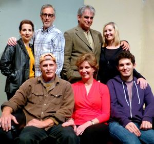 The cast of Becky''s New Car: (standing from left) Maria Pavone as Ginger, Craig Bruenell as Steve, Dylan Brody as Walter, Jacque Borowski as Kenni, (seated from left) Bob Grochau as Joe, Cherry Norris as Becky and Jaymie Bellous. as Chris. @ BroadwayWorld The cast of Becky''s New Car: (standing from left) Maria Pavone as Ginger, Craig Brue Photo