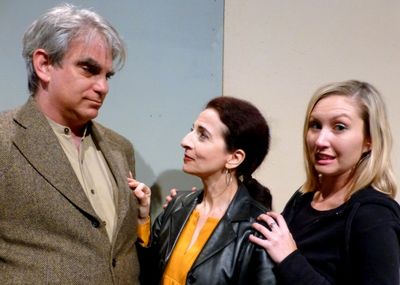 Ginger (Maria Pavone) puts the moves on Walter (Dylan Brody) as his daughter Kenni (J Photo