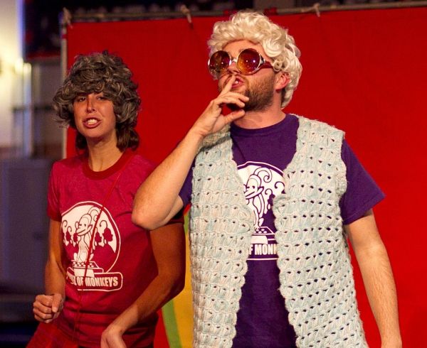 Barrel of Monkeys company members Annie Calhoun and Joseph Schupbach perform ''Granni Photo
