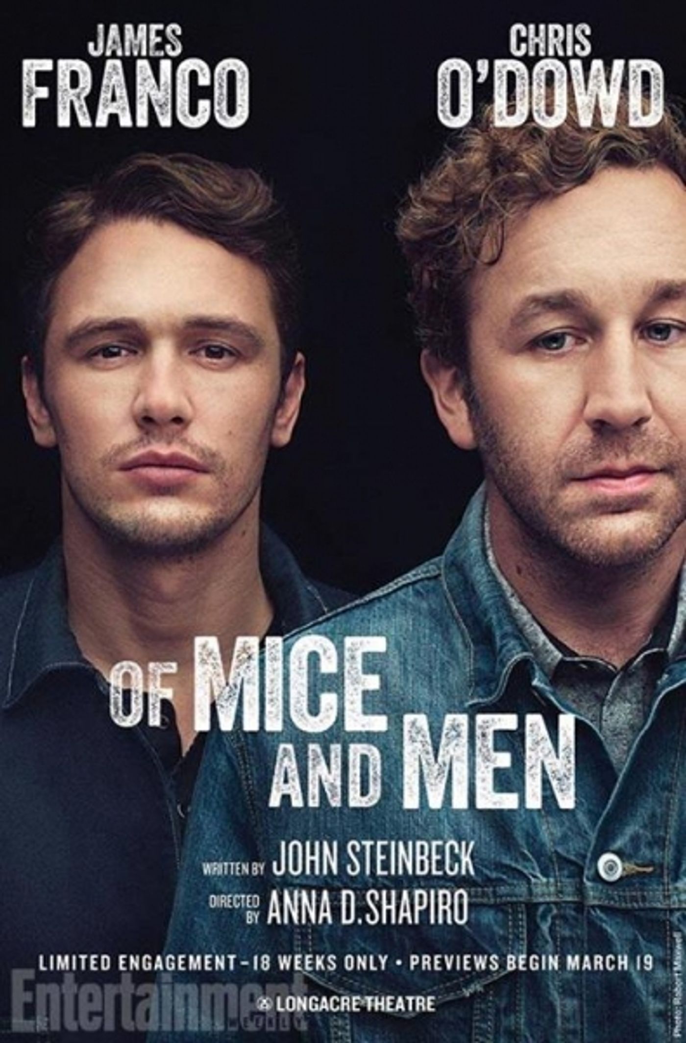 Photo Flash: First Look at James Franco & Chris O'Dowd in OF MICE AND MEN Poster! Photo Flash: First Look at James Franco & Chris O'Dowd in OF MICE AND MEN Poster! Image