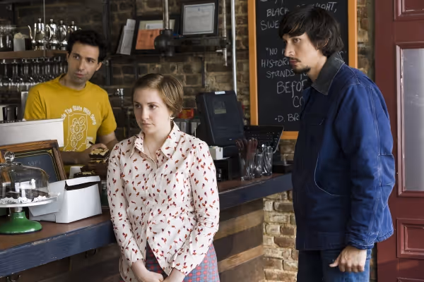 Alex Karpovsky, Lena Dunham, Adam Driver; Photo by HBO/Mark Schaffer Photo