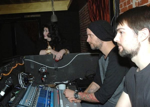 Barbara Van Orden with the show tech crew, Josh & Nat Photo