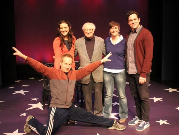 Jason Graae (front), Kerry Conte, Sheldon Harnick, Rhyn McLemore and Aaron Sertosky. Photo
