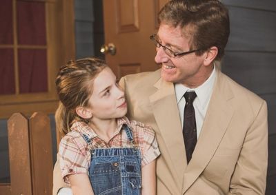 Liberty Evans-Agnew as Scout, Jim Rogers as Atticus Finch Photo
