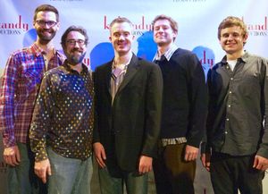 The SWEET SMELL OF SUCCESS orchestra, Adam DeGroot (Reed), Justin Amolsch (Brass), Aaron Benham Music Director/Piano), Scott Simon (Percussion), and Ben Dillinger (Bass) @ BroadwayWorld The SWEET SMELL OF SUCCESS orchestra, Adam DeGroot (Reed), Justin Amolsch (Brass), Aa Photo