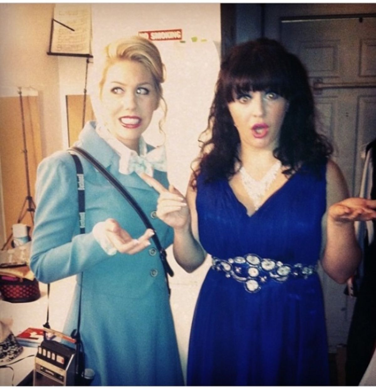 Maggie McDowell and I having an identity crisis. She's Marianne and I'm Jackie. at 