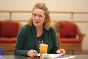 Kristine Nielsen in rehearsal for Christopher DurangÃ¯Â¿Â½s Tony Award-winning  Photo