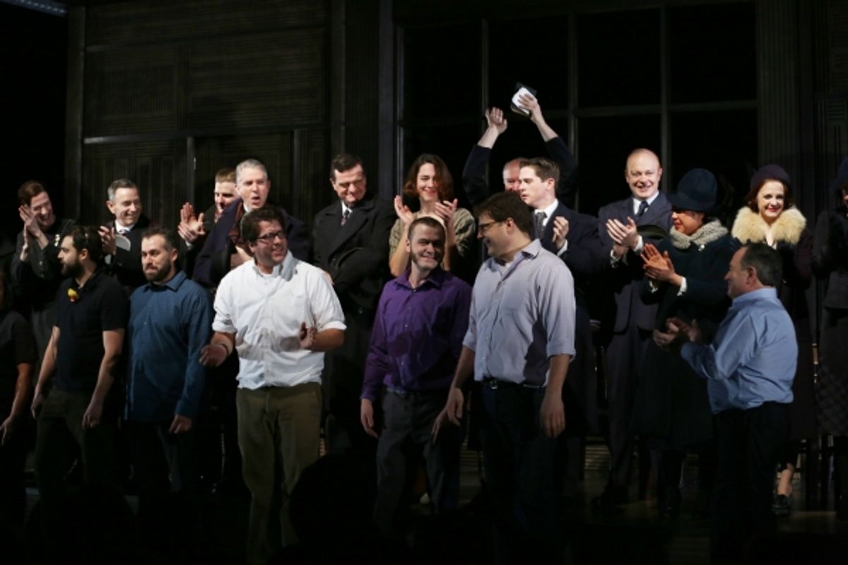 Rebecca Hall and Company with set stagehands at 