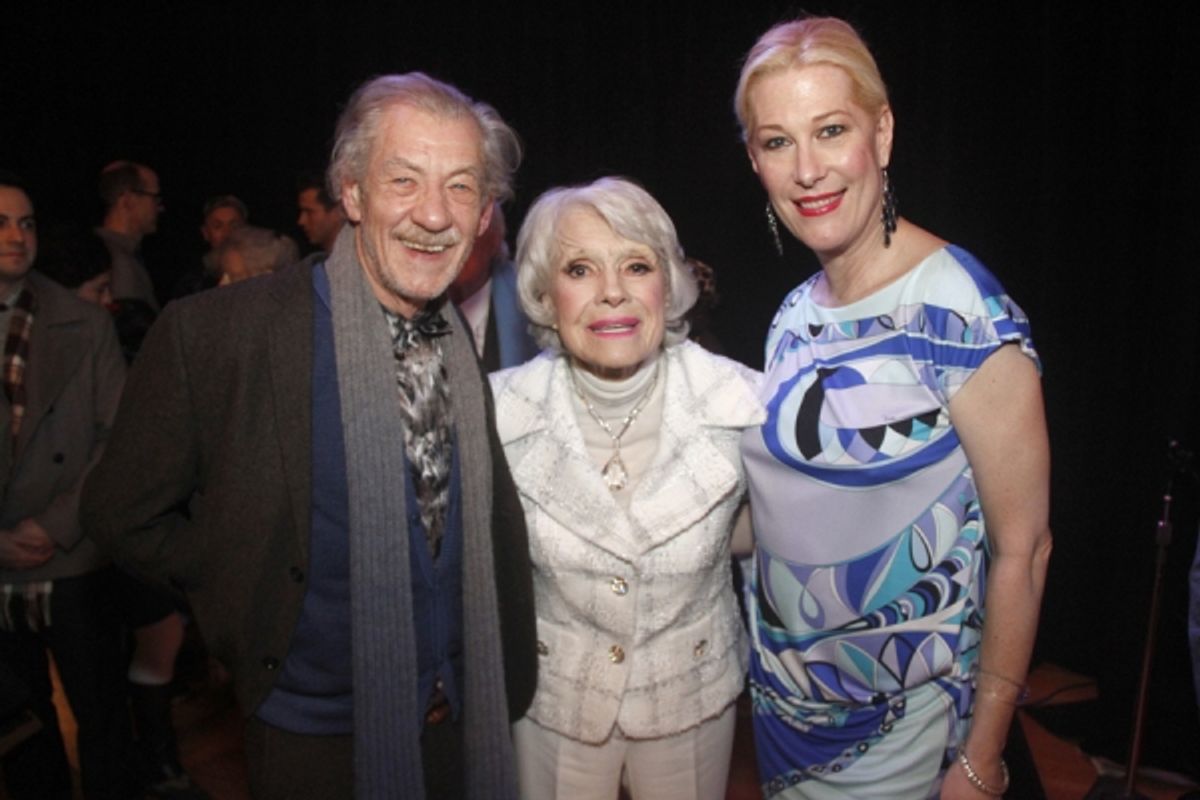 Sir Ian McKellen, Carol Channing and Justin Vivian Bond at 