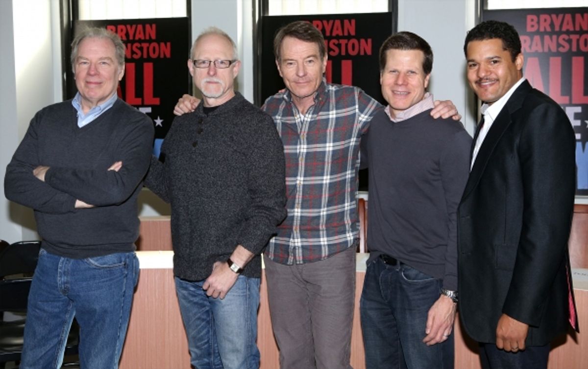 Michael McKean, Playwright Robert Schenkkan, Bryan Cranston, Director Bill Rauch and Brandon J. Dirden at 