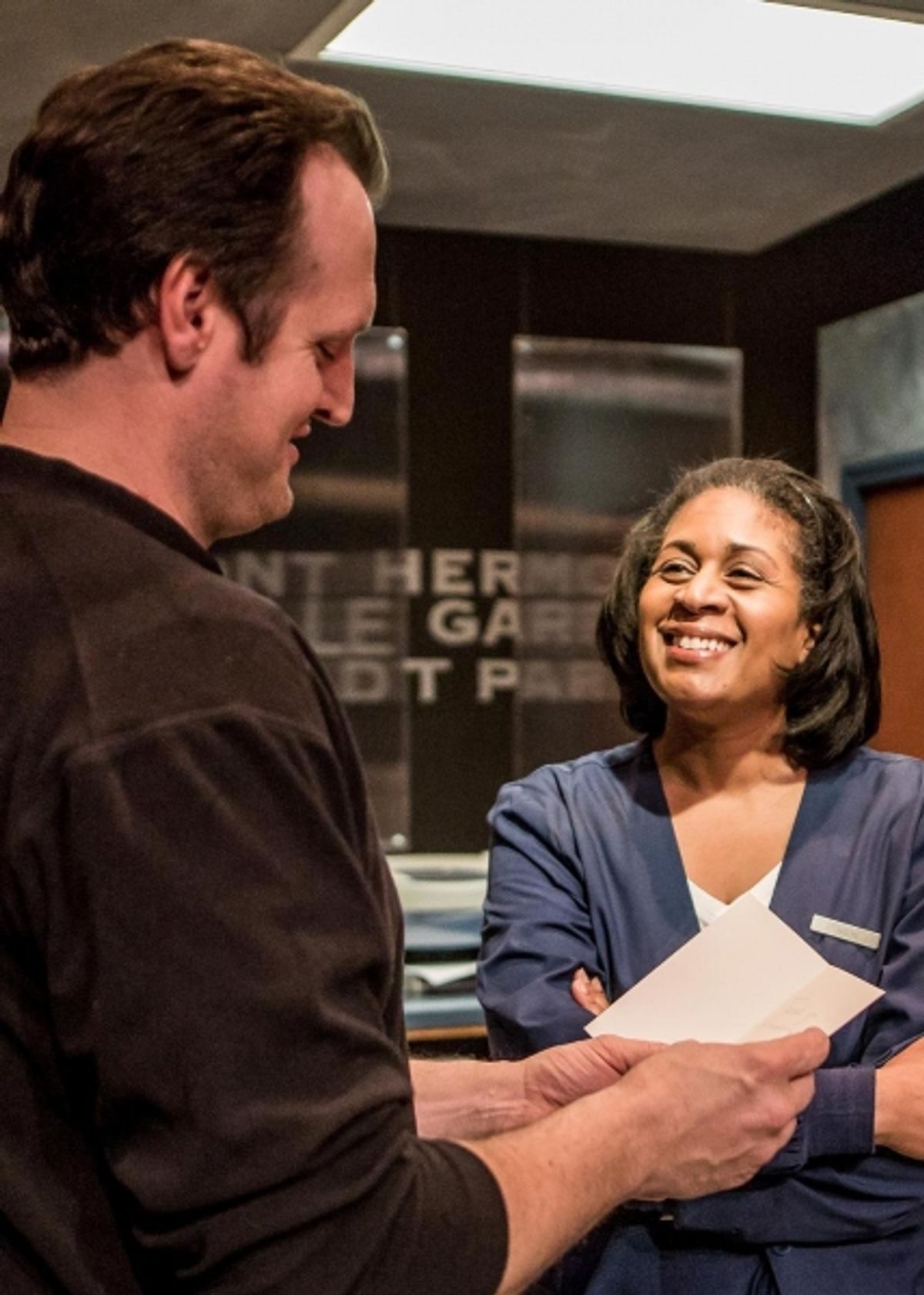 Eric Slater as Dr Williams and Ora Jones as Jaclyn at 