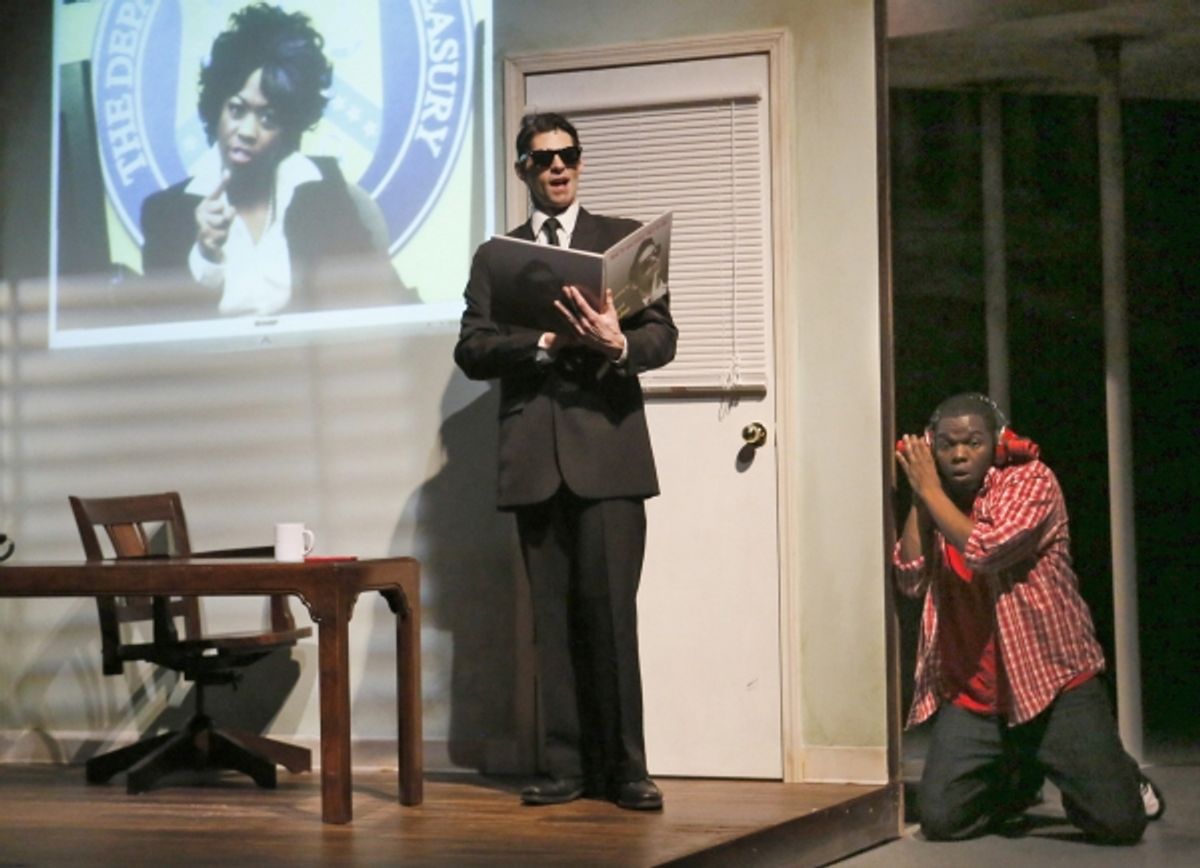 In Mr. ChickeeÃ¢â‚¬â„¢s Funny Money, the U.S. Treasury DepartmentÃ¢â‚¬â„¢s Madame Director (Alexis J. Rogers) berates Field Agent Fondoo (Brian Grey) via live video while Flint Future Detective Steven (Jonathan Butler-Duplessis) listens in. at 